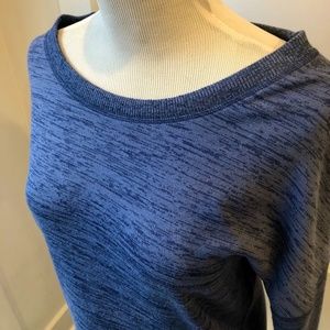Athleta Blue Blissful Shark Bite Sweatshirt Crew S